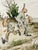 Modern Heinz Geilfuß, The Hares Observe the Hunting Elite, Watercolor on Paper For Sale - Image 3 of 9