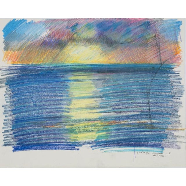 Camille Hilaire, Le soir sur la mer, Pastel on Paper For Sale - Image 6 of 6