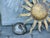 Mid 20th Century Spanish Midcentury Gilt Metal Sunburst Light Fixture with Wavy Rays For Sale - Image 9 of 12