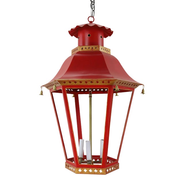 Chinoiseries Two-Tiers Ceiling Chandelier. For Sale
