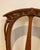 Chocolate Early 20th Century Set of 4 cherry wood chairs decorated with flowers and plants. For Sale - Image 8 of 12
