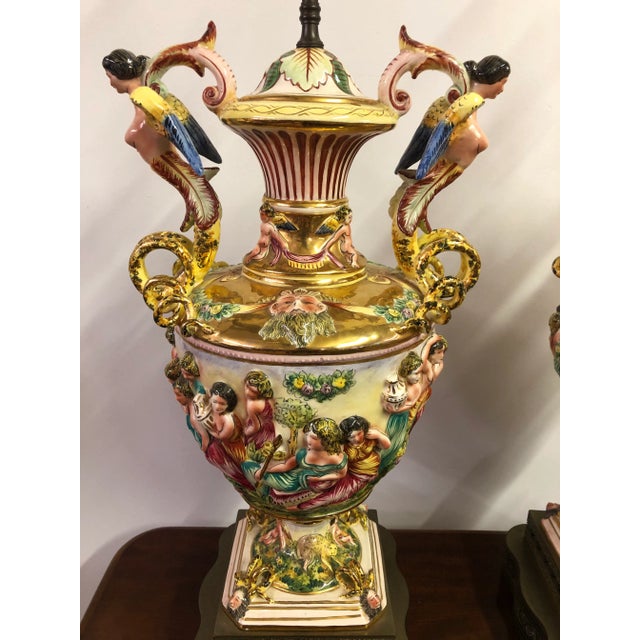 The most monumental pair of Capodimonte Lamps I have ever seen, probably from the 30’s or 40’s judging from the...