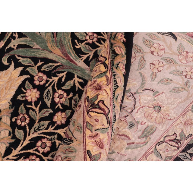 Textile Elegant Pak-Persian Black/Taupe Wool Rug - 9'2'' X 12'4'' For Sale - Image 7 of 9