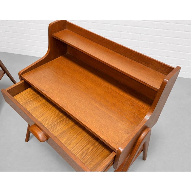 1960s Mid Century Modern Handcrafted Caned Teak Cabinet / Entryway Table For Sale - Image 9 of 14