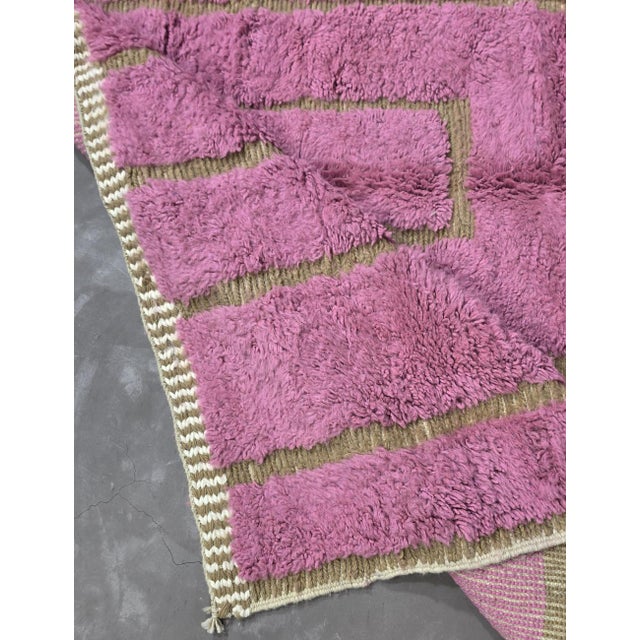 Contemporary Pink Moroccan Handmade Rug - 8.2 X 6.5 Ft For Sale In Cleveland - Image 6 of 8