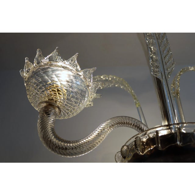 Italian Murano Glass Chandelier, 1950s For Sale - Image 4 of 18