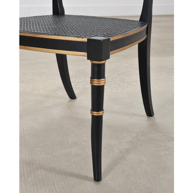 Black Set of Eighteen Baker “Governor Alston” Regency Dining Chairs For Sale - Image 8 of 18