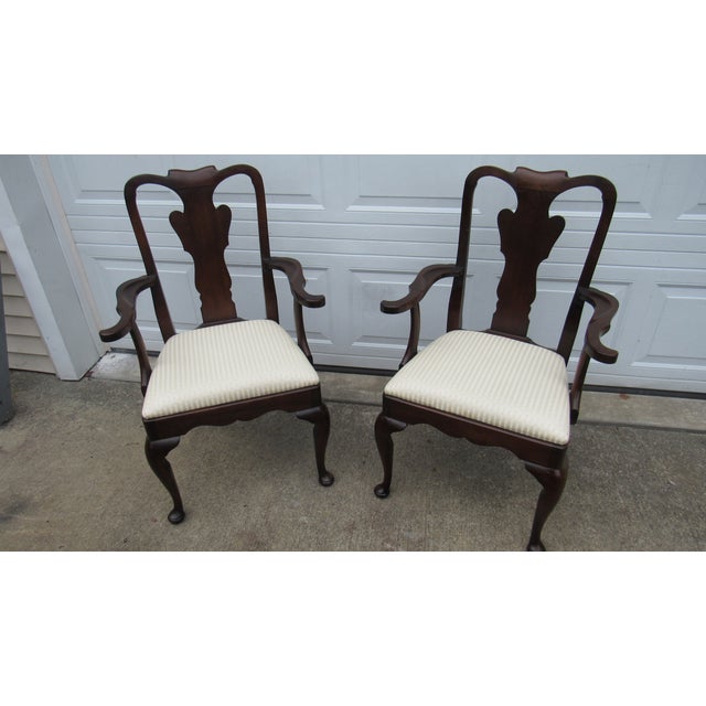 Wood 1980s Thomasville Cherry Dining Room Chairs Designer For Sale - Image 7 of 8