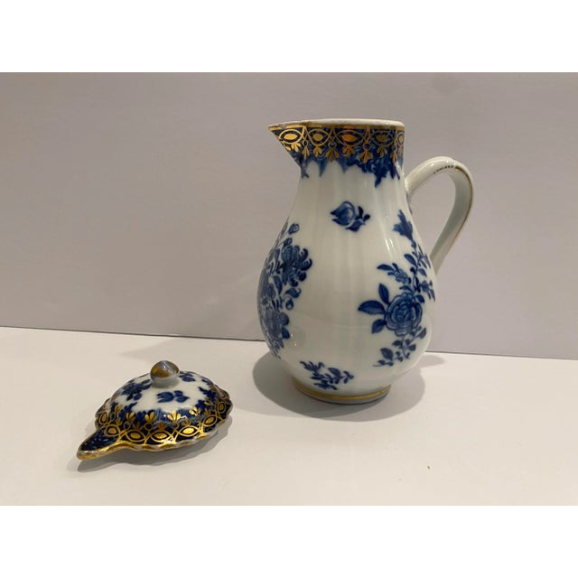 Traditional Antique Porcelain Blue & White Milk Pitcher For Sale - Image 3 of 12