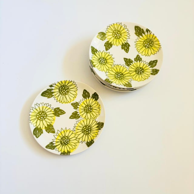 Mid-Century Modern Mid 20th Century Mid Century Modern Royal Ironstone Sunshine Salad or Dessert Plates - Set of 6 For Sale - Image 3 of 12
