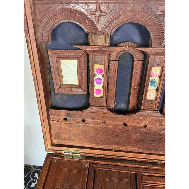 Antique Anglo-Indian Marriage Dowry Campaign Chest on Wheels, 1900s For Sale - Image 14 of 18