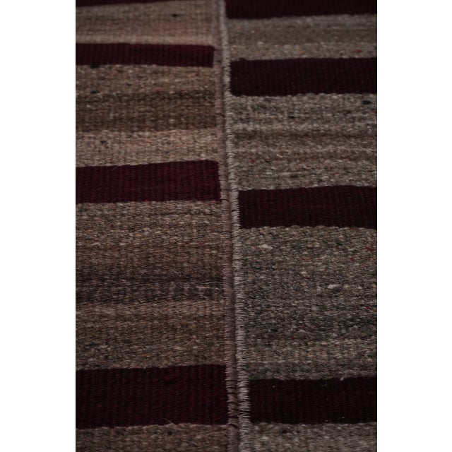 Coffee 1960s Oversize Bohemian Striped Wool Kilim Rug 9'2'' X 11'4'' For Sale - Image 8 of 12
