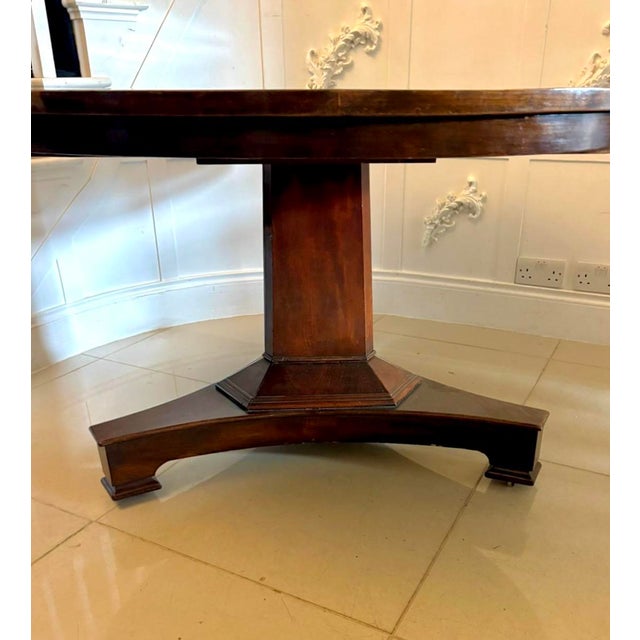 Brown Antique Regency Circular Mahogany Centre or Dining Table on Pedestal Base, 1830 For Sale - Image 8 of 10