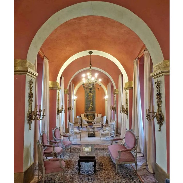 Metal Antique Ten-Armed Bronze Castle Chandelier For Sale - Image 7 of 8