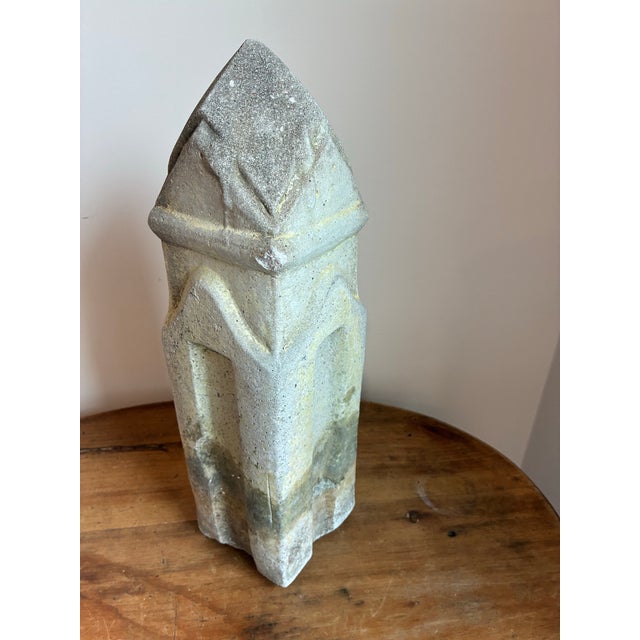 Gothic Vintage Gothic Revival Cast Stone Pier Finial / Architectural Salvage Post Cap - 16" For Sale - Image 3 of 10
