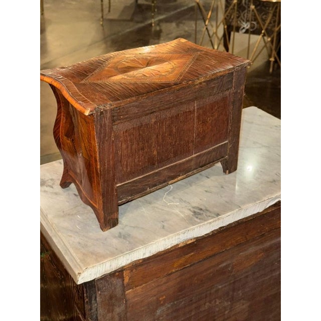 19th Century 19th C. Italian Miniature Inlaid Walnut Commode For Sale - Image 5 of 5