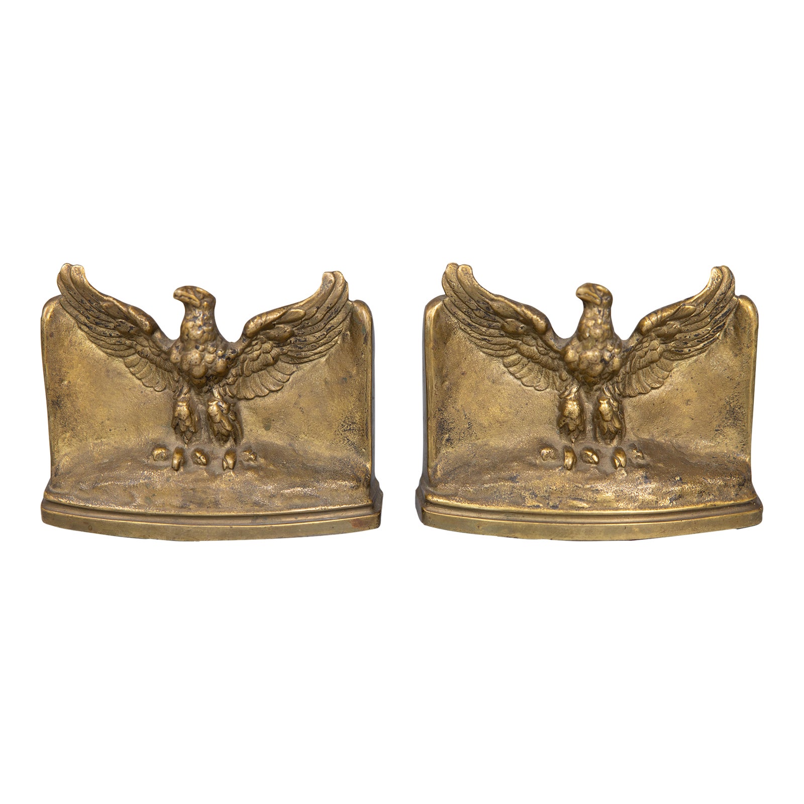 Antique American Federal Gilt Bronze Eagle Bookends Chairish