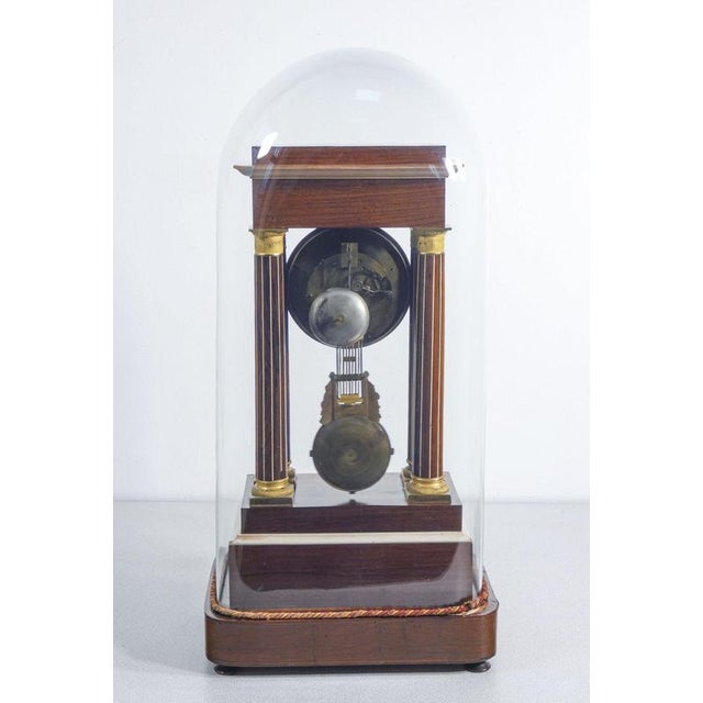 Pendulum Clock with Glass Bell, 19th Century For Sale - Image 4 of 18