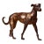 Vintage Chinese Bronze Standing Hunting Dog With Gilded Patina For Sale