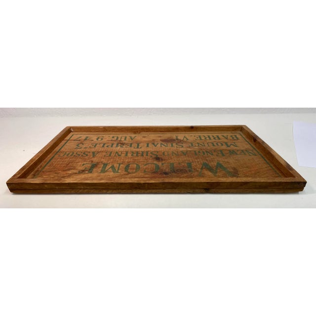 American Vintage Wooden New England Shrine Association Mount Sinai Temple #3 Sign, Barre Vermont 1947 For Sale - Image 3 of 8
