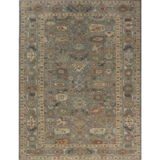 "Laguna" Modern Traditional Sultanabad-Inspired Tan Oversized Rug For Sale