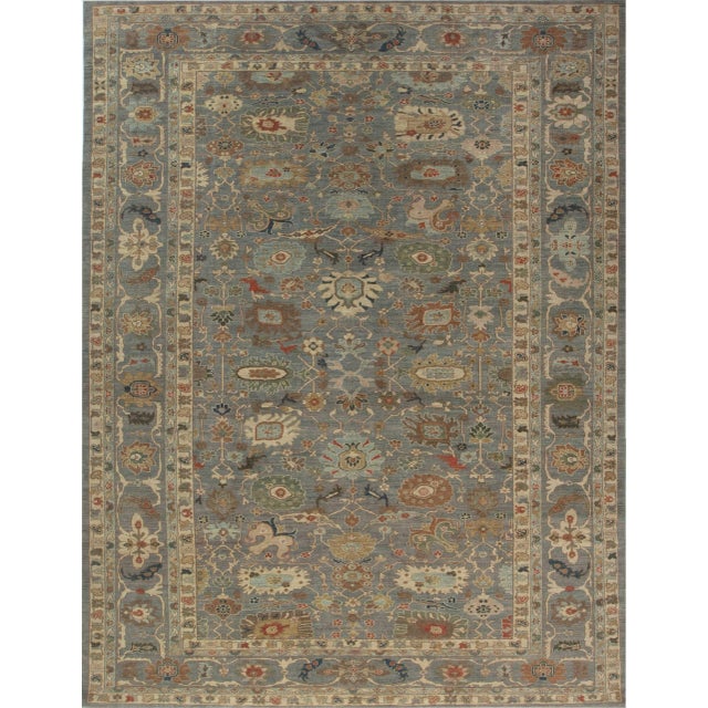 "Laguna" Modern Traditional Sultanabad-Inspired Tan Oversized Rug For Sale