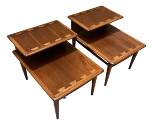 A Pair of Newly Refinished Mid Century Modern Side Tables by Lane Acclaim Circa 1960s