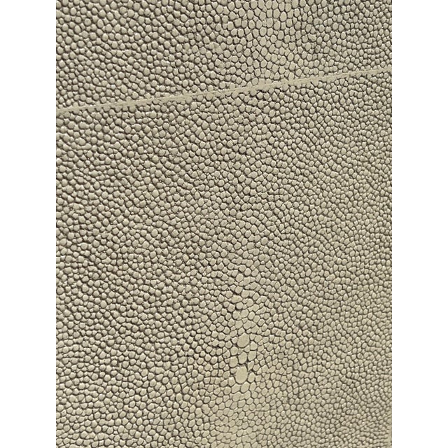 Ivory Shagreen Plinth Side Table With Mercury Mirror Top For Sale - Image 8 of 10