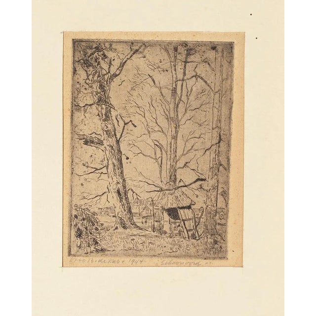Modern Otto Boudewijn de Kat, Landscape, Original Etching, 1944 For Sale - Image 3 of 3