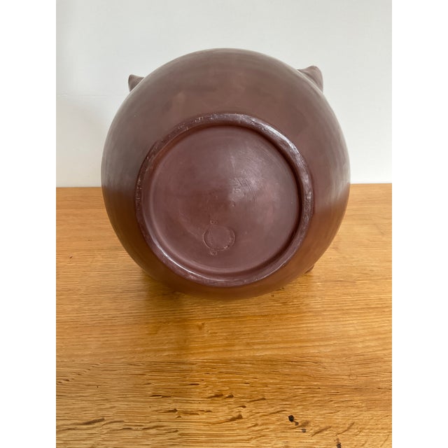 Ceramic Moroccan Izuran Tadelakt Spiked Burgundy Vase For Sale - Image 7 of 9