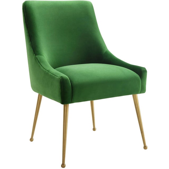 Beatrix Green Velvet Side Chair with Gold Legs For Sale - Image 9 of 9