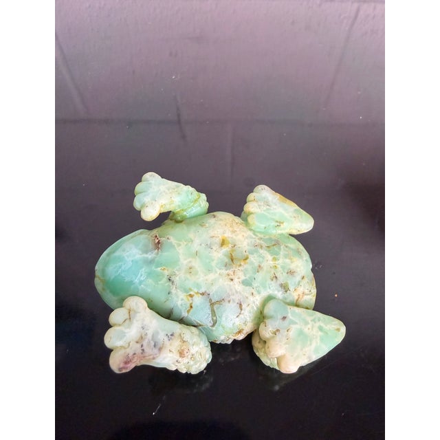 Mid 20th Century Vintage Hand Carved Chrysoprase Semi Precious Stone, Frog For Sale - Image 5 of 6