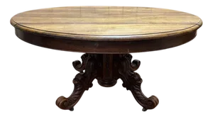 Napoleon III Oval Dining Table with Central Leg
