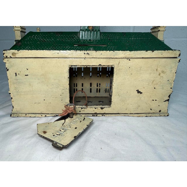 Rare Antique 1890's Ives, Blakeslee & Company Palace Green Cast Iron Still Bank For Sale - Image 11 of 15