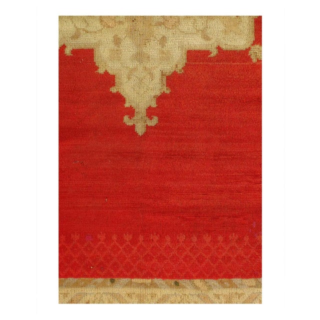 Antique Turkish OUSHAK rug. Handmade Hand-knotted. Rustic Condition Lamb's wool on a wool foundation. Circa 1880 D03162