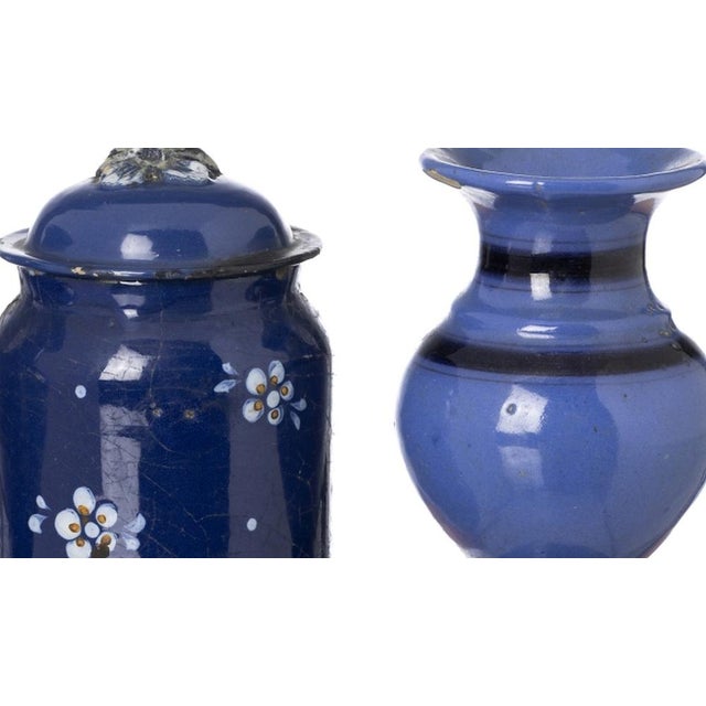 19th Century Earthenware Pot with Lid and Vases, Set of 3 For Sale - Image 5 of 6