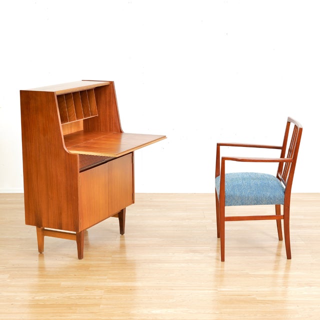 Wood 1960s Mid Century Teak Secretary Desk by Elliots of Newbury For Sale - Image 7 of 9
