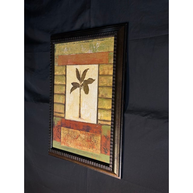 Framed Tropical Botanical Mixed Media Wall Art For Sale In Miami - Image 6 of 7