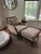Transitional Modern Transitional Club Chair and Ottoman With Exposed Wood Frame For Sale - Image 3 of 5