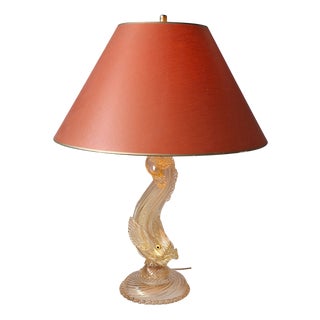 Italian Murano Glass Dolphin Table Lamp, 1960s For Sale