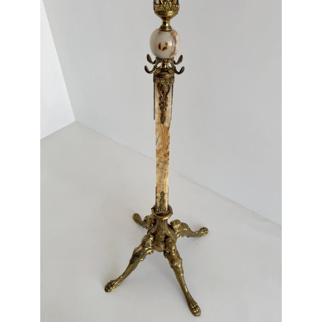 Vintage Italian Brass and Onyx Hall Tree Coat Rack with Rotating Crown and Female Faces, 1960s For Sale - Image 18 of 18