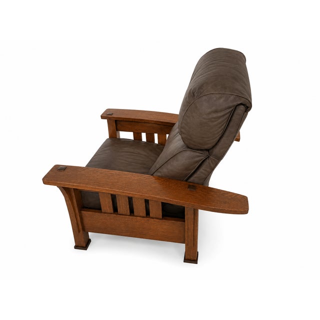 Mission Stickley Bow Arm Mission Stlye Recliners For Sale - Image 3 of 4