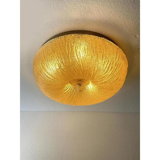 Venetian Amber Graniglia Budino Murano Glass Flush Mount by Simoeng for Simoeng For Sale - Image 4 of 10