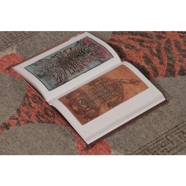 Gray Rug & Kilim’s Distressed Tiger Runner Rug With Gray and Orange Pictorial For Sale - Image 8 of 9