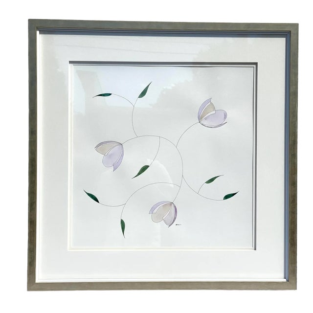 This is a really soft and pretty watercolor painting of flowers by artist Blakely Hamblen. This large scale artwork on...