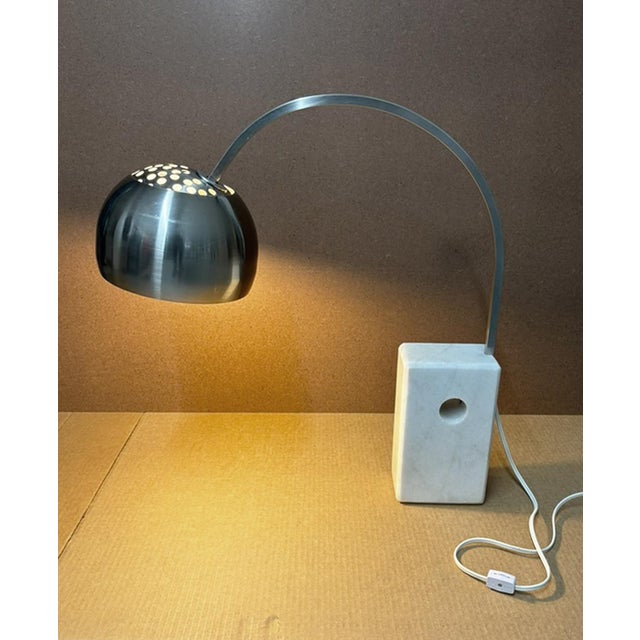 Vintage Marble and Chrome Arco Table Lamp For Sale - Image 17 of 17