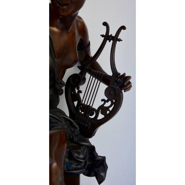 Metal 19th Century Le Melodie Bronze Statue by Albert-Ernest Carrier-Belleuse For Sale - Image 7 of 11