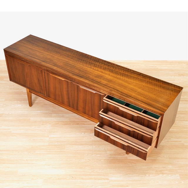 Wood Mid Century Long Credenza by Neil Morris for Morris of Glasgow, Attributed For Sale - Image 7 of 10