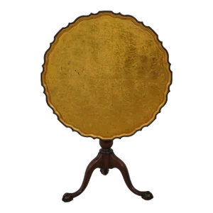 Kittinger Od-953 Gold Gilt Top Clawfoot Mahogany Table