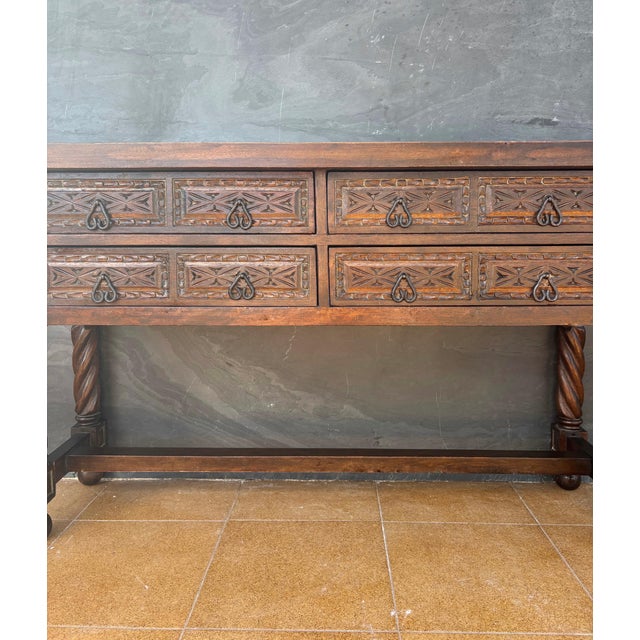 Spanish Renaissance Style Console Table with Spiral Turned Legs, 1920s For Sale - Image 6 of 9